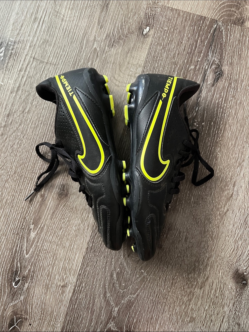 Nike Tiempo Black Youth Soccer Cleats